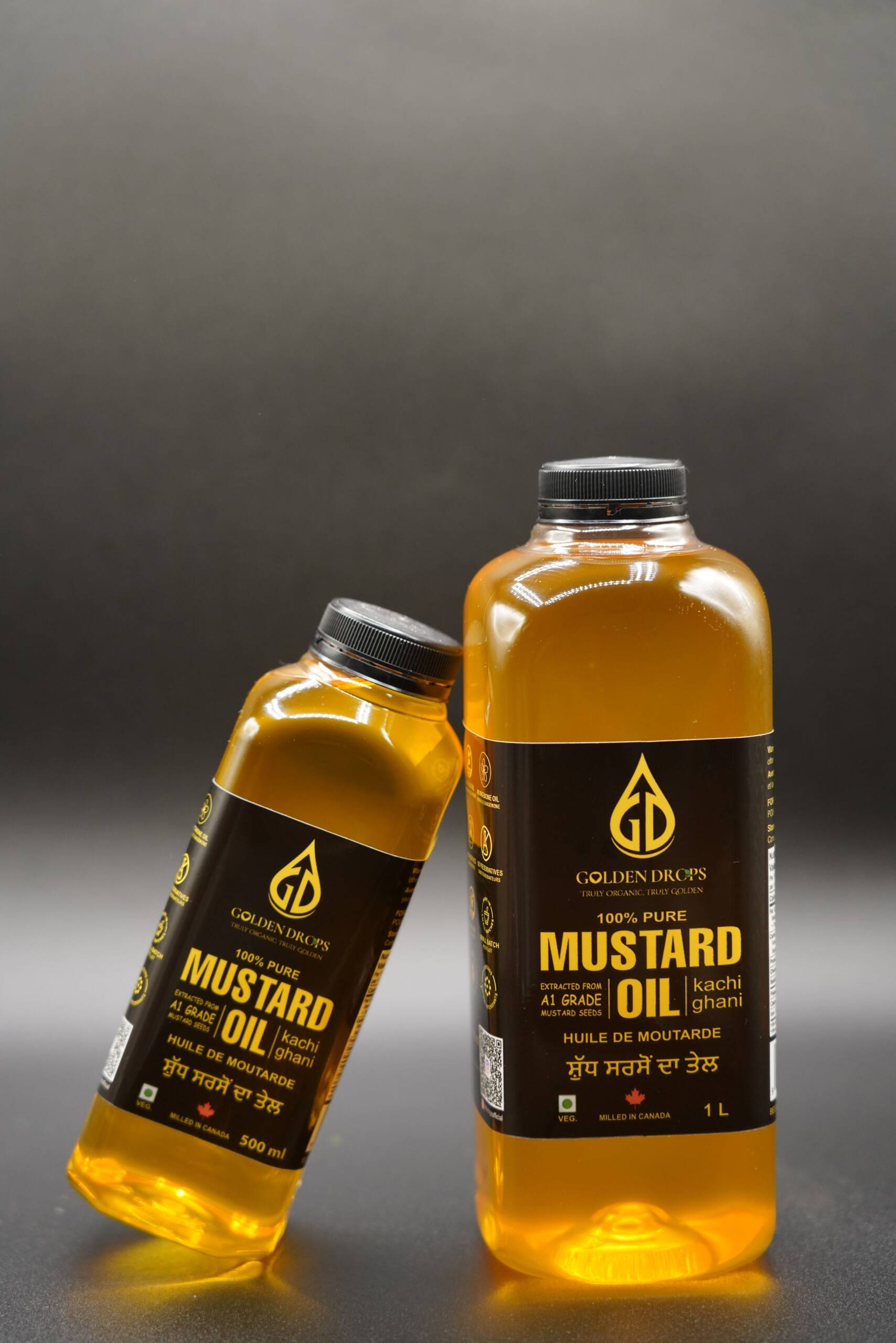 Golden Drops Cold Pressed Mustard Oil 1 Liter - Image 2