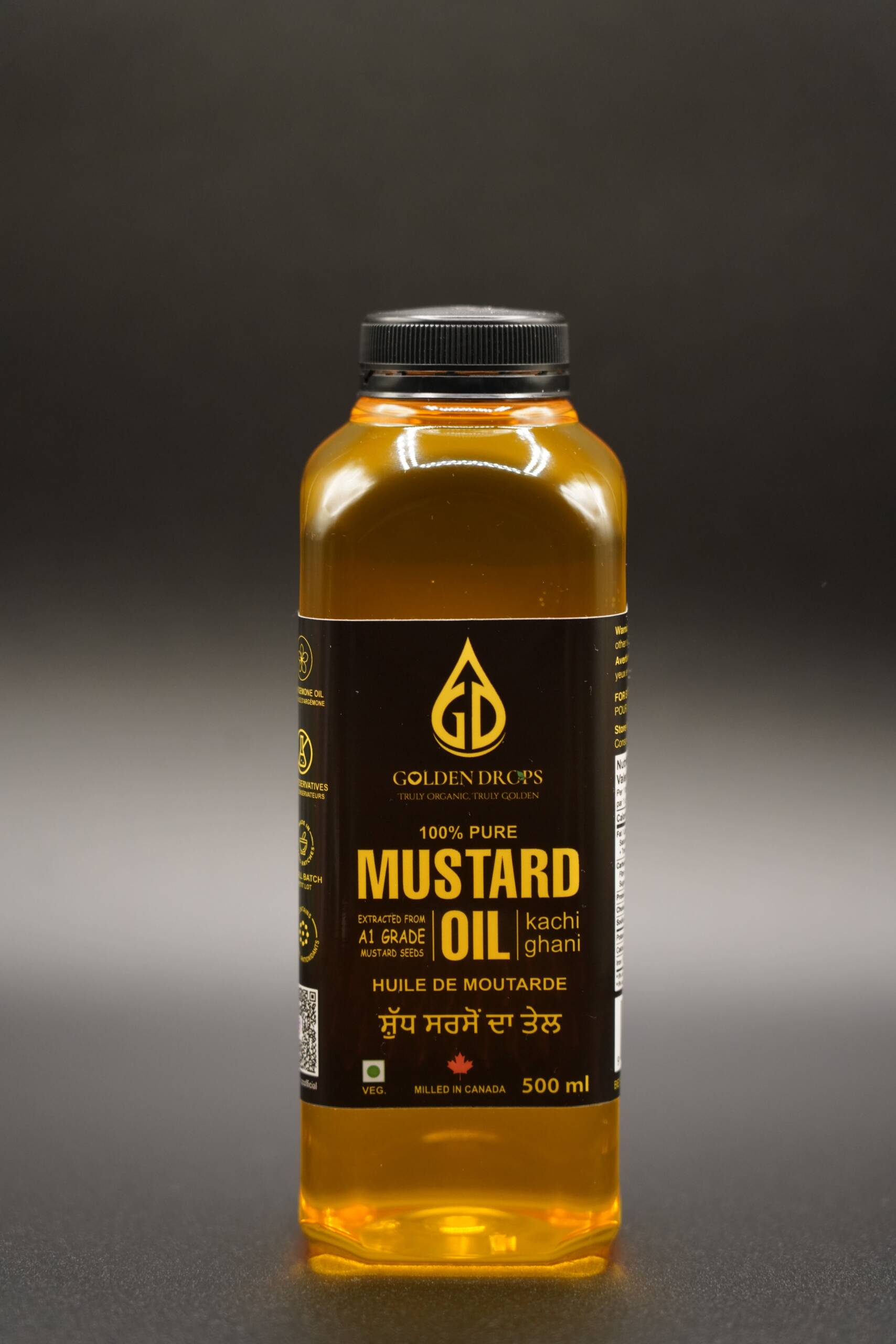 Golden drops cold pressed mustard oil (500ml)
