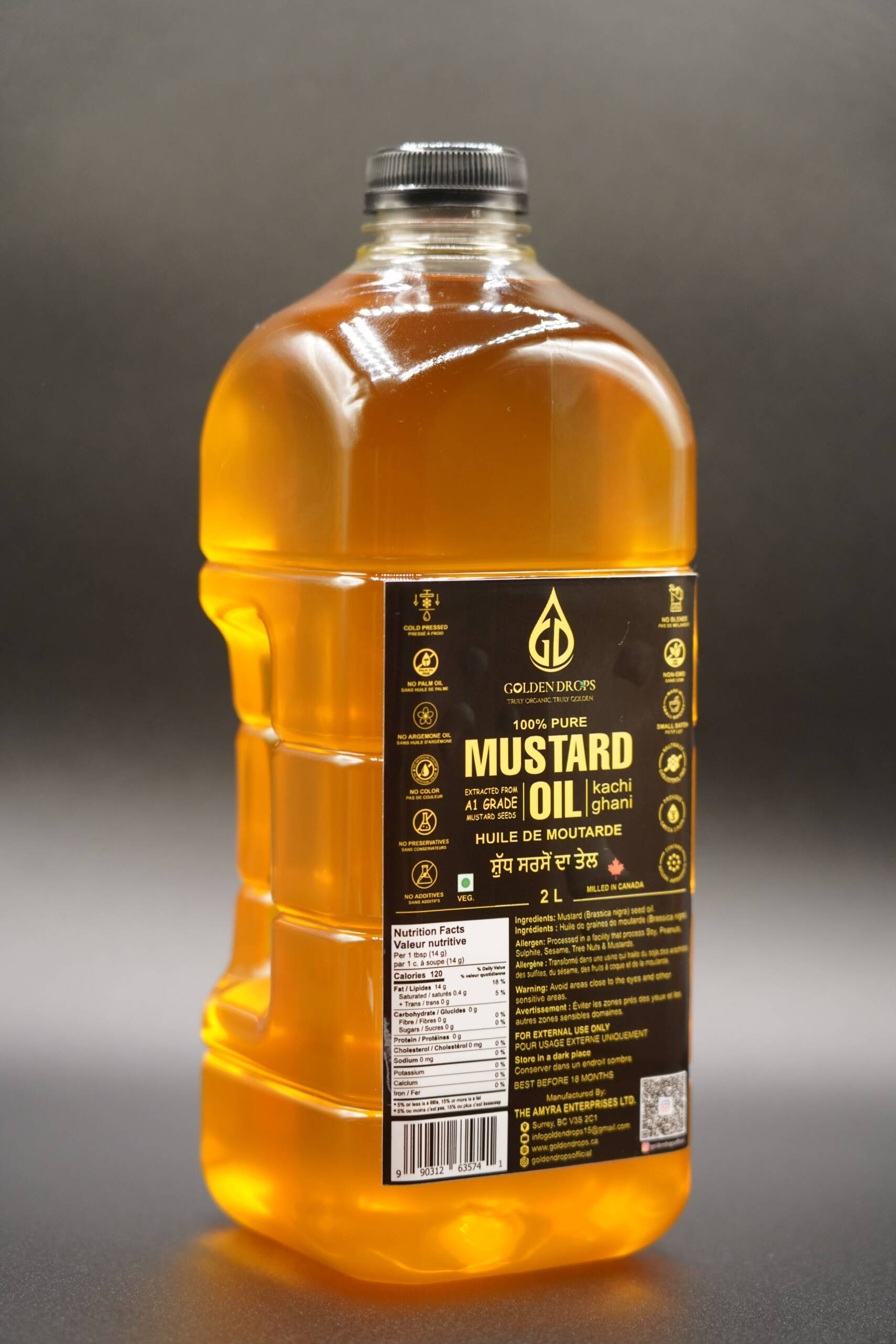 Golden drops cold pressed mustard oil 2 Liter - Image 2
